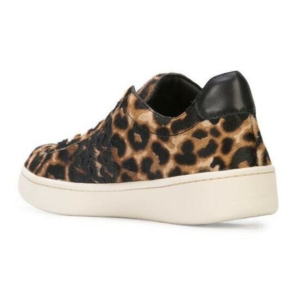 LOEFFLER RANDALL Elliot Sneaker Lace Up Low Top Leopard Fur Italy Animal 8 NIB - Picture 4 of 6